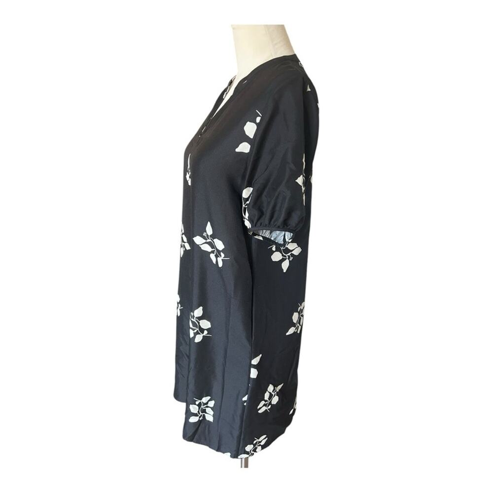 lafayette 148 Ida Leaf-Print Silk Midi Dress XS - Picture 3 of 7